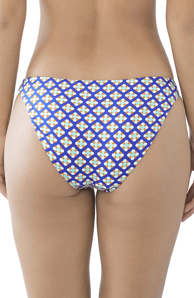 Huit O-Ring Hipster Bikini Bottoms, Alternate, color, Blue Print