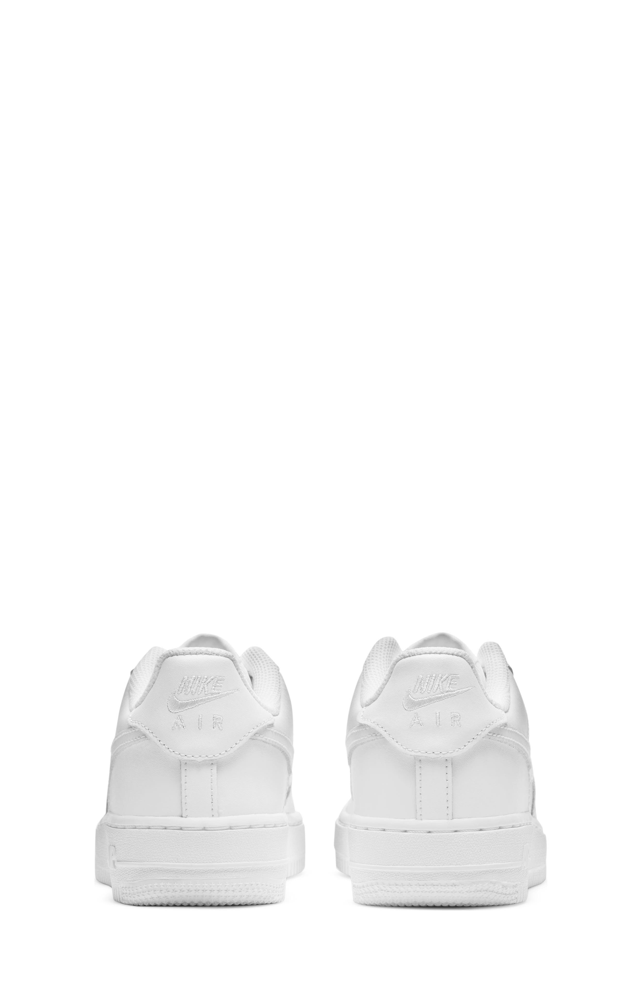 Nike Kids' Air Force 1 Sneaker, Alternate, color, 100 White/White/White/White
