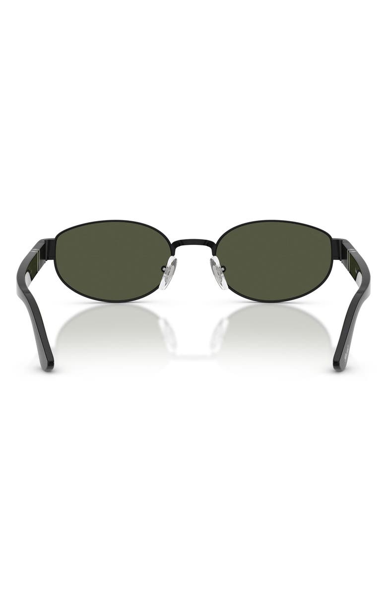 Persol 56mm Oval Sunglasses, Alternate, color, Black / Green