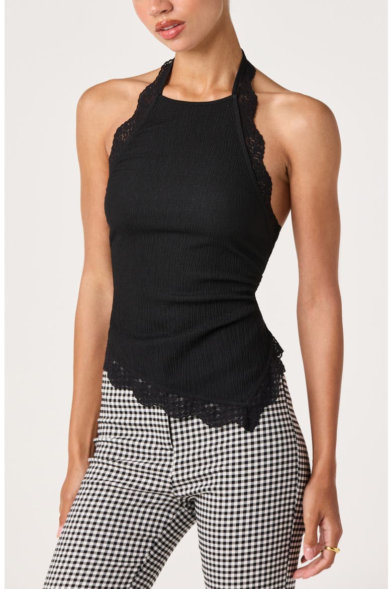 Zoe Lace Halter Top, Main, color, BLACK