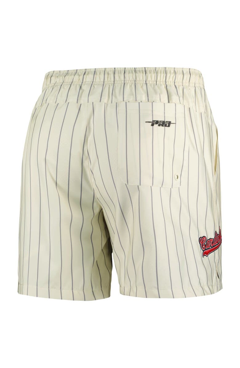 PRO STANDARD Men's Pro Standard Cream St. Louis Cardinals Pinstripe Retro Classic Woven Shorts, Alternate, color, Cream