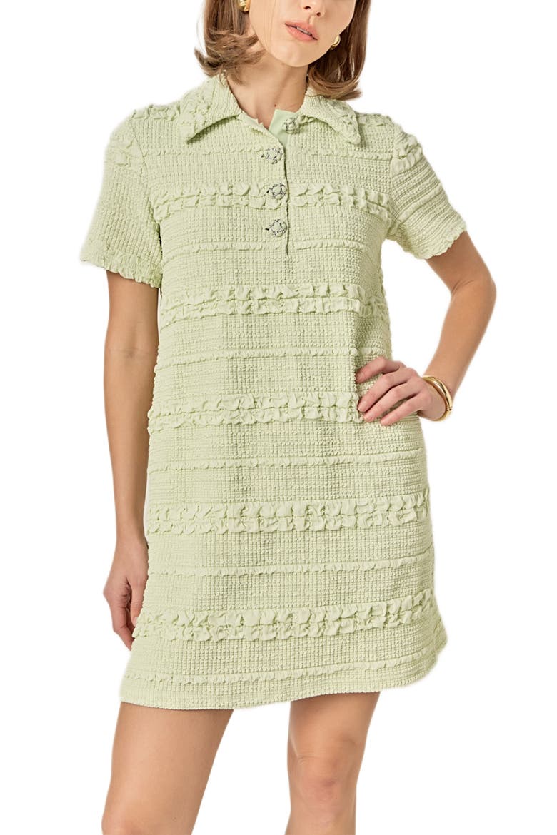 Embroidered Stretch Polo Minidress, Alternate, color, PISTACHIO