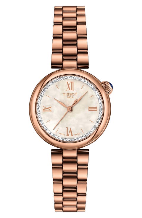 Desir Mother-of-Pearl Rose Gold Tone Watch, 28mm