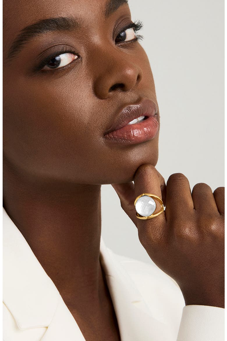 Galleria Quartz Doublet Ring, Alternate, color, IRIDESCENT PEARL/ GOLD