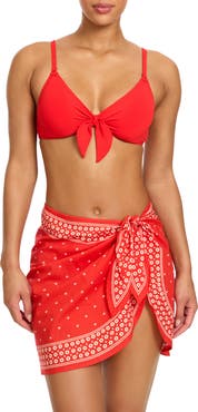 Robin Piccone Juno Print Cotton Cover-Up Pareo
