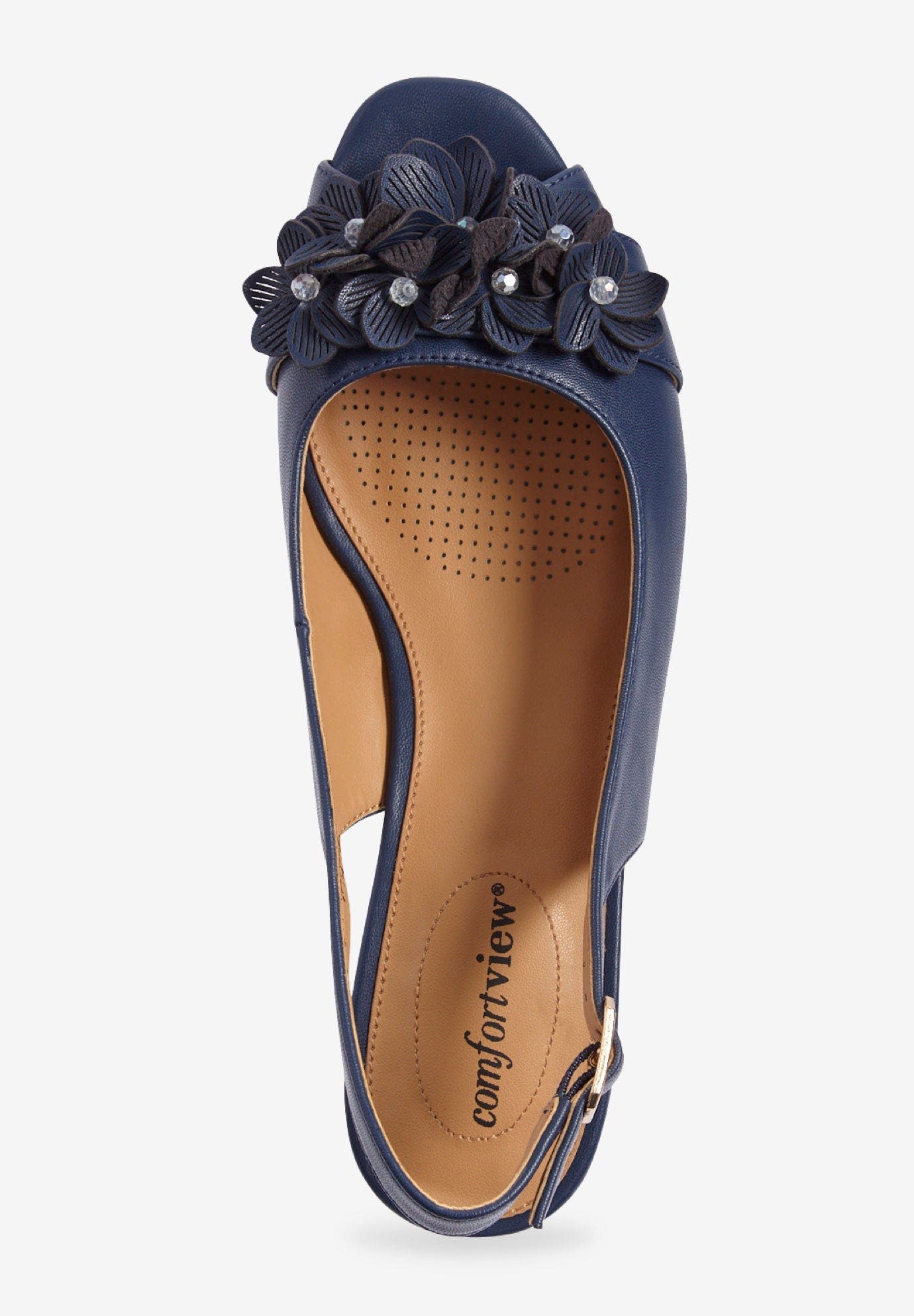 The Rider Leather Like Slingback, Alternate, color, NAVY