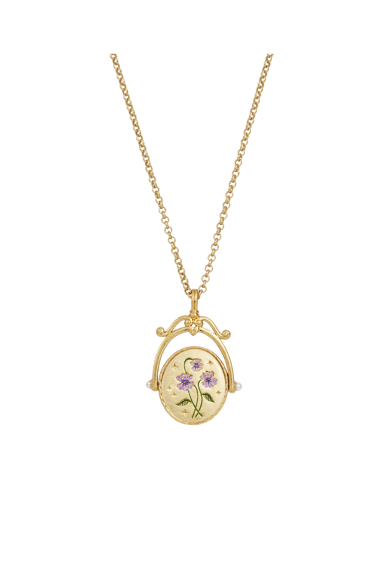 Fable England V Initial Violet Gold Spinner Chain Necklace, Alternate, color, Gold