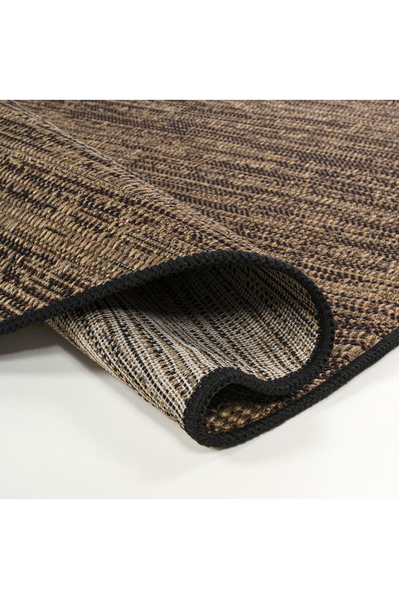 Callan Modern Rustic Abstract Indoor/Outdoor Shaped Area Rug, Alternate, color, Brown/Black