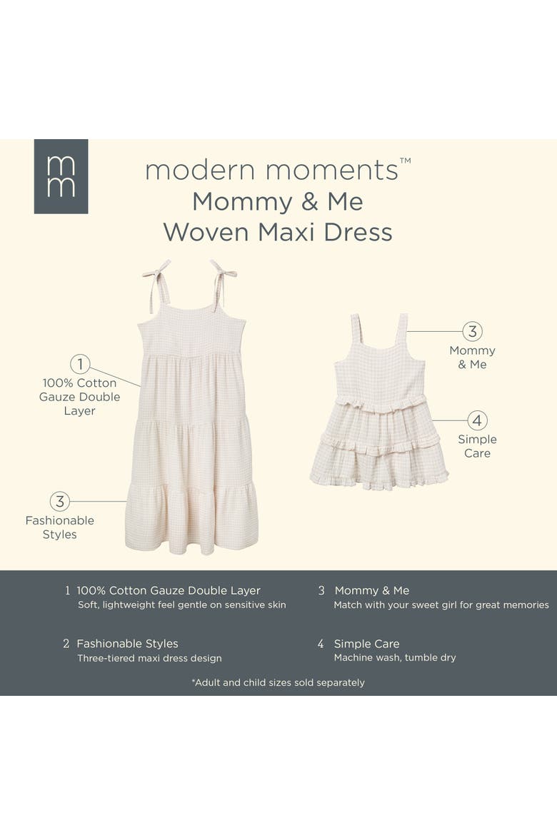 Mommy & Me Sun Dress, Alternate, color, Tan Gingham