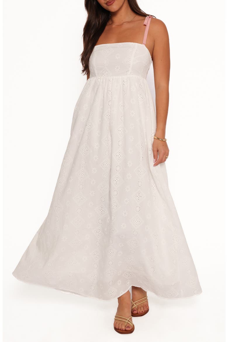 Odessa Cotton Eyelet Maxi Dress, Main, color, WHITE
