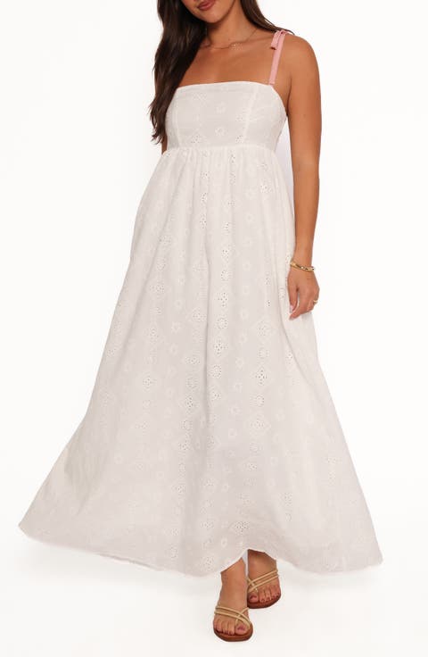 Odessa Cotton Eyelet Maxi Dress