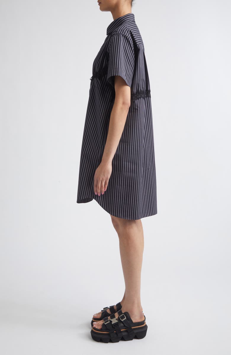 Sacai Pinstripe Poplin Shirtdress, Alternate, color, Navy Stripe