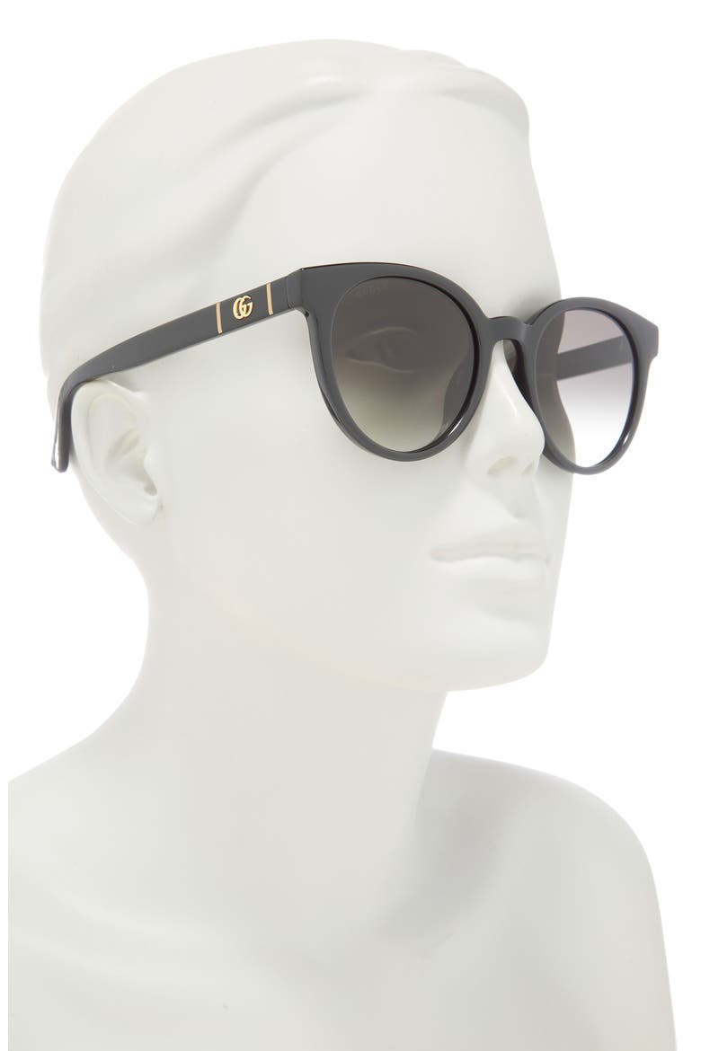 53mm Gradient Round Sunglasses, Alternate, color, BLACK BLACK GREY