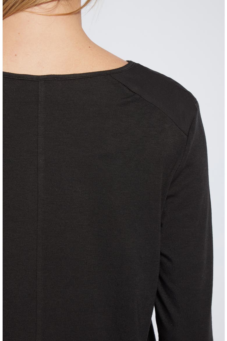 Lyssé Mixed Media Top, Alternate, color, BLACK
