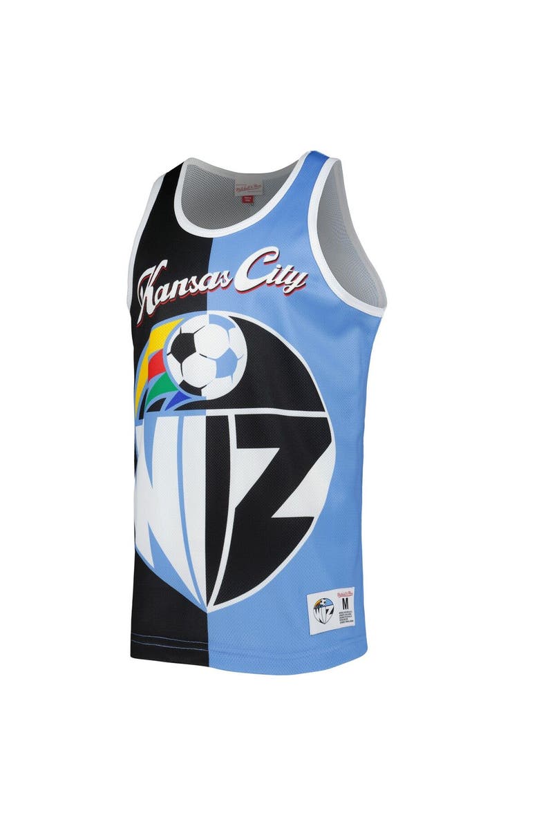 Mitchell & Ness Men's Mitchell & Ness Black/Sky Blue Sporting Kansas City Sublimated Split Logo Tank Top, Alternate, color, Black