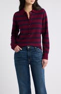 Alex Mill Park Cashmere Striped Polo Sweater