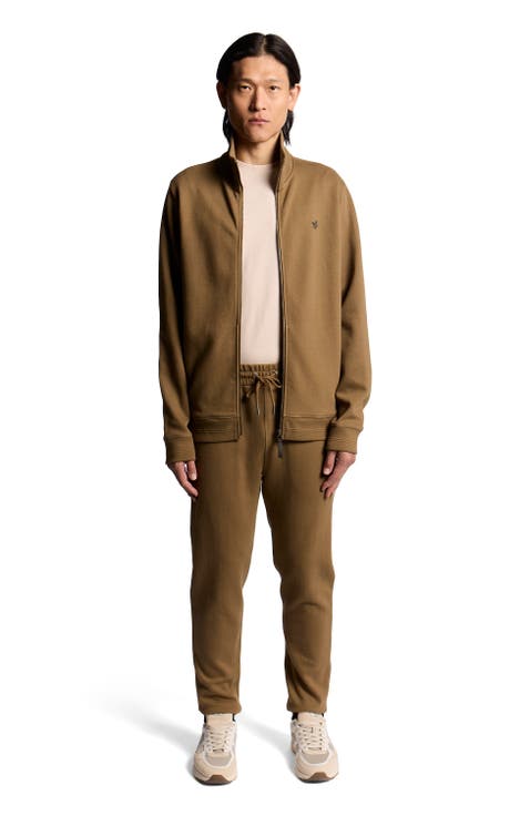 Diagonal Weave Zip Through Sweatshirt