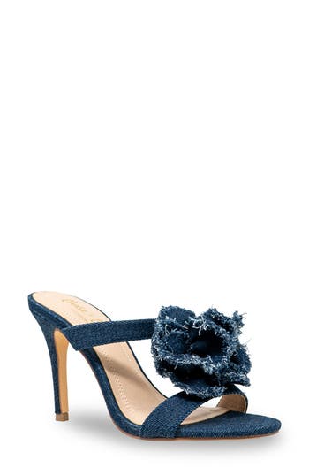 CHASE & CHLOE CHASE AND CHLOE YURELI FRAY ROSETTE SLIDE SANDAL 