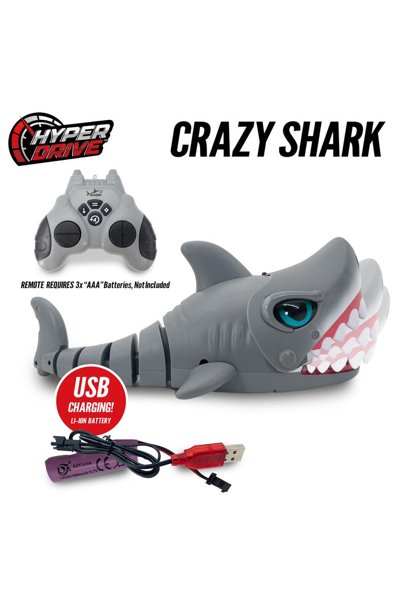 Hyper Drive Shark Gray 14 Inch Remote Control Toy, Alternate, color, Multicolored