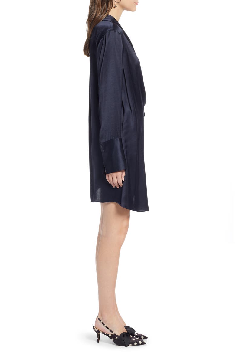 Tie Front Dress (Nordstrom Exclusive), Alternate, color, NAVY NIGHT