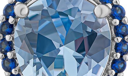 Kenneth Jay Lane Blue Pear Cut Cubic Zirconia Halo Stud Earrings