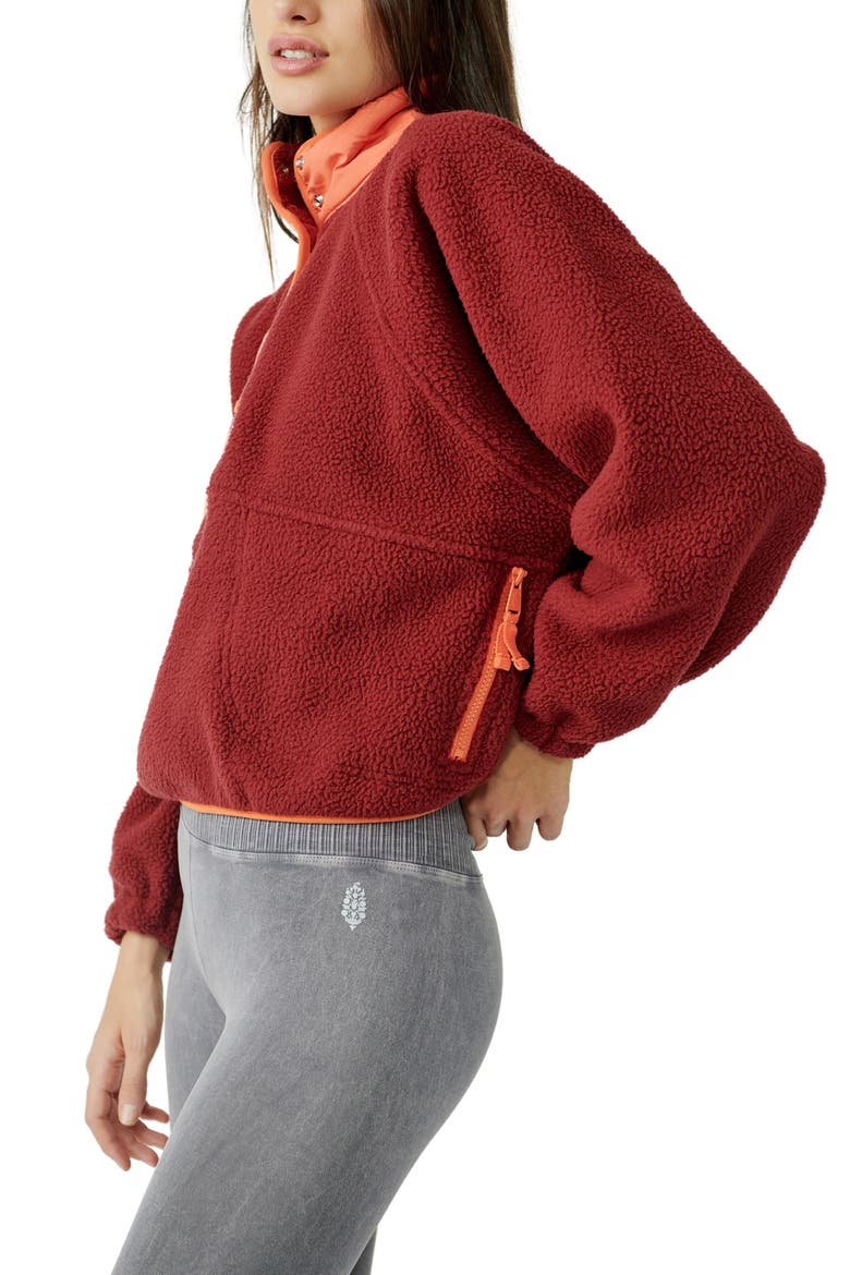 Hit the Slopes Colorblock Pullover, Alternate, color, DARK RED
