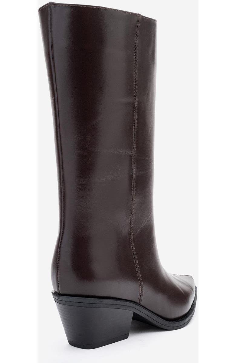 Forever & Always Shoes Juana Leather Pointed Toe Boot, Alternate, color, Brown Leather