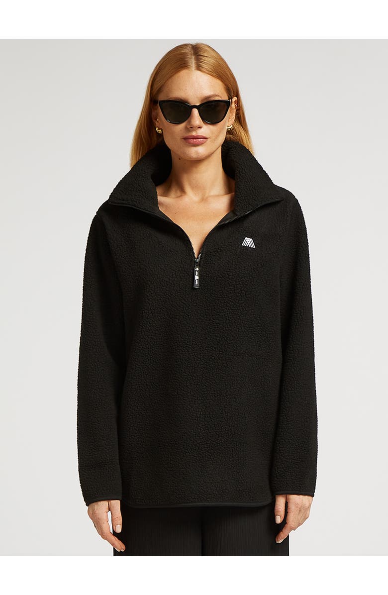 4TH ARQ Lennox Half-Zip Long Sleeve Sweatshirt, Main, color, Black