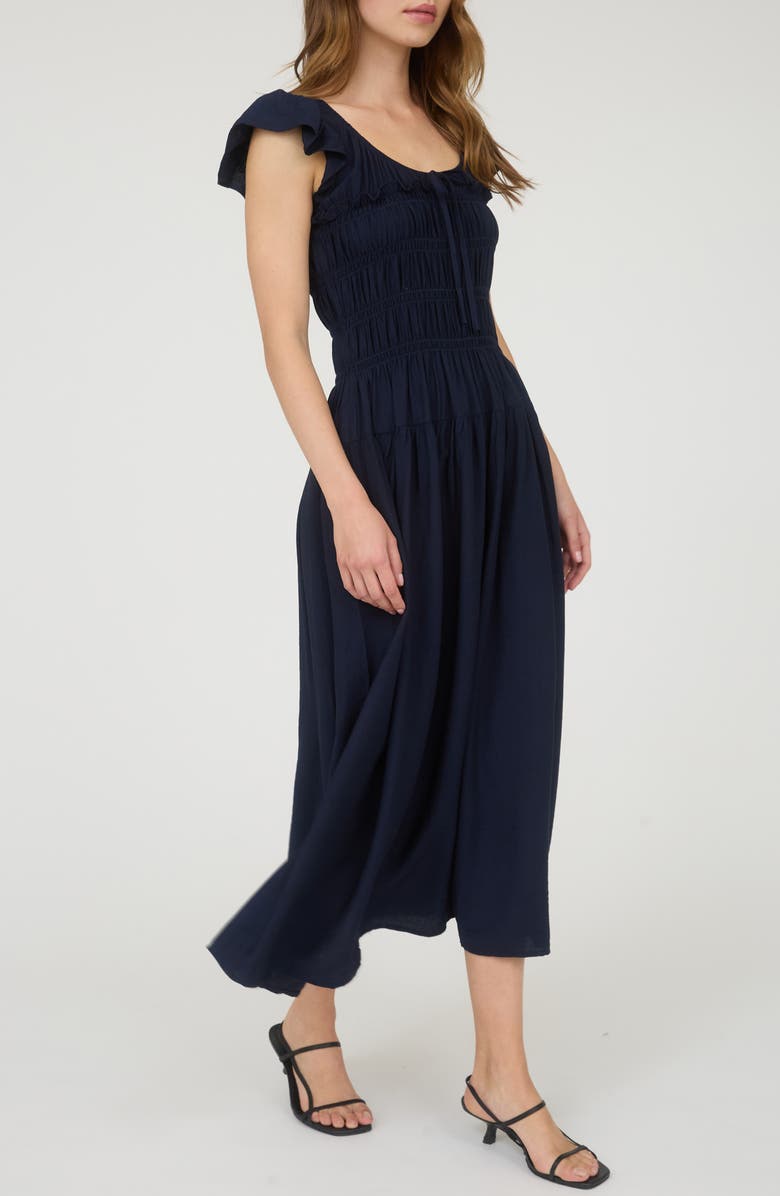 Blu Pepper Shirred Maxi Dress, Alternate, color, Navy