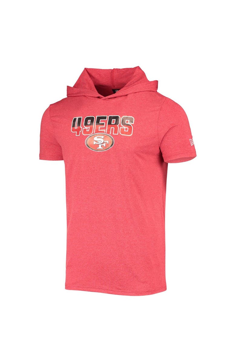 New Era Men's New Era Heathered Red San Francisco 49ers Team Brushed Hoodie T-Shirt, Alternate, color, Red