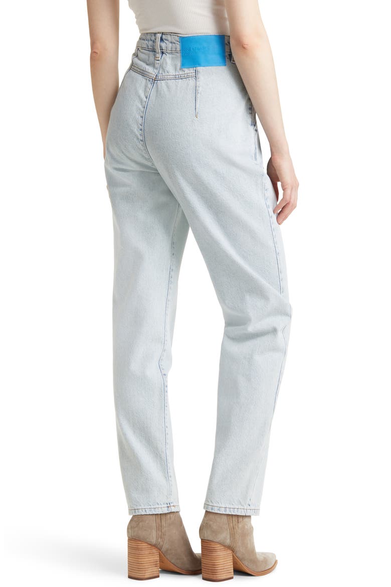 Pleated High Waist Straight Leg Jeans, Alternate, color, KANSAS ACID