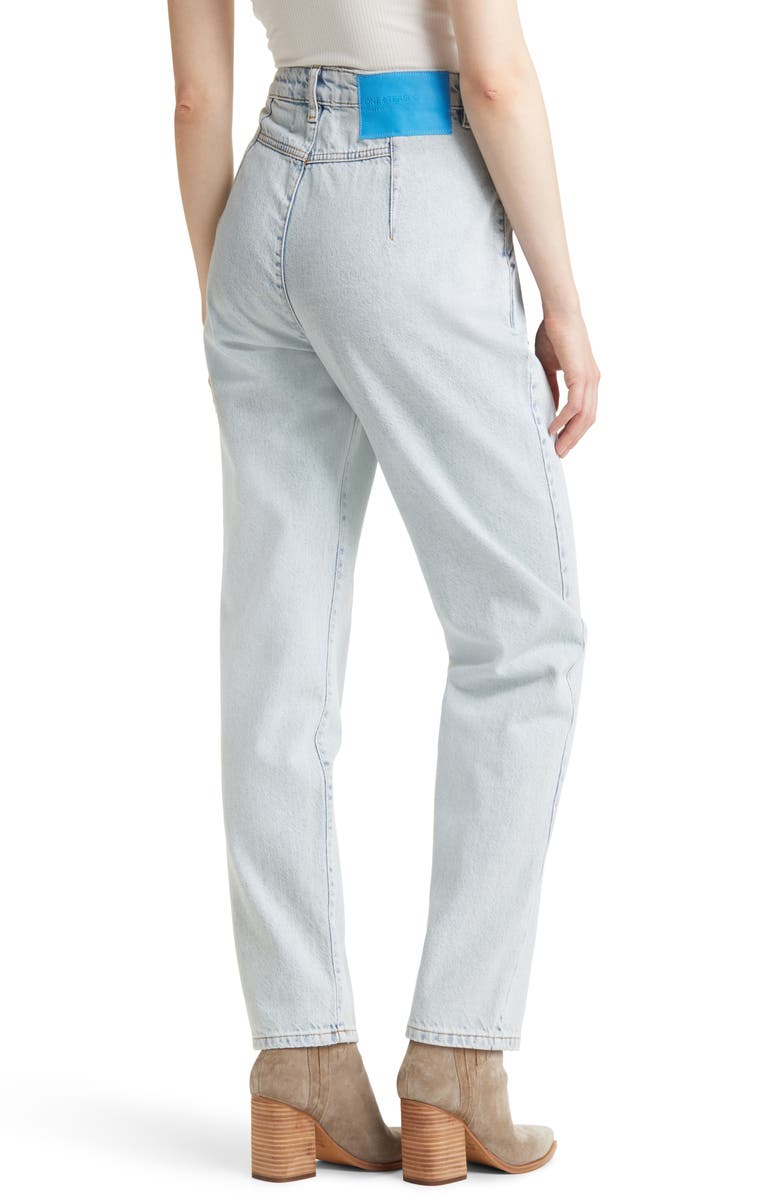 One Teaspoon Pleated High Waist Straight Leg Jeans, Alternate, color,