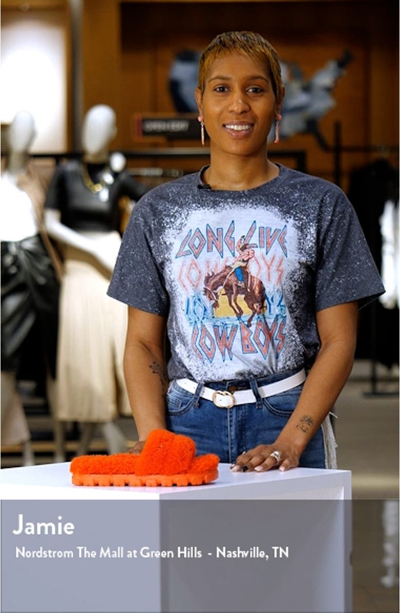 Cozetta Curly Genuine Shearling Slide Slipper, sales video thumbnail