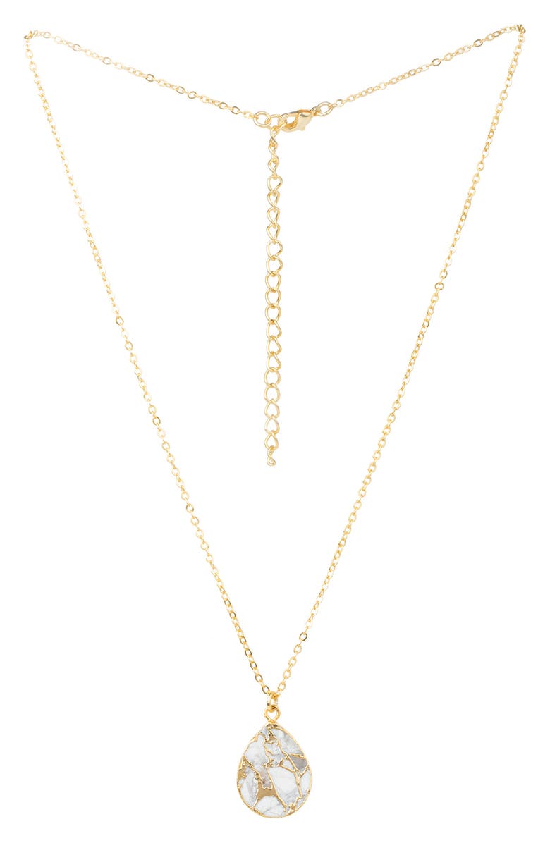 SAACHI 18K Gold Plated Mojave Turquoise Teardrop Pendant Necklace, Main, color, 