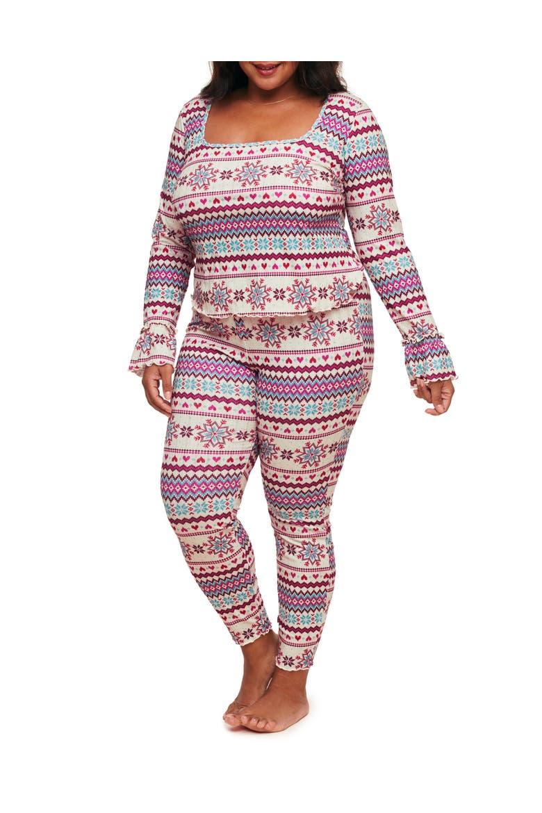 Audra Pajama Long Sleeve Top & Legging Set, Main, color, Novelty white
