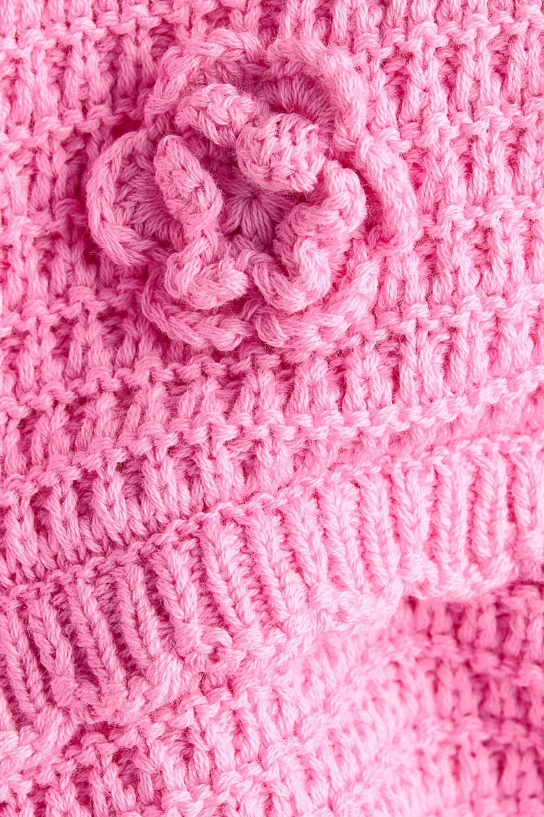 Appliquéd Crochet-look Top, Alternate, color, Pink