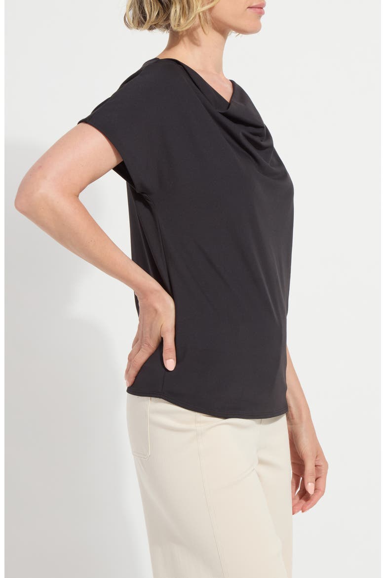 Ensley Cowl Neck Top, Alternate, color, BLACK