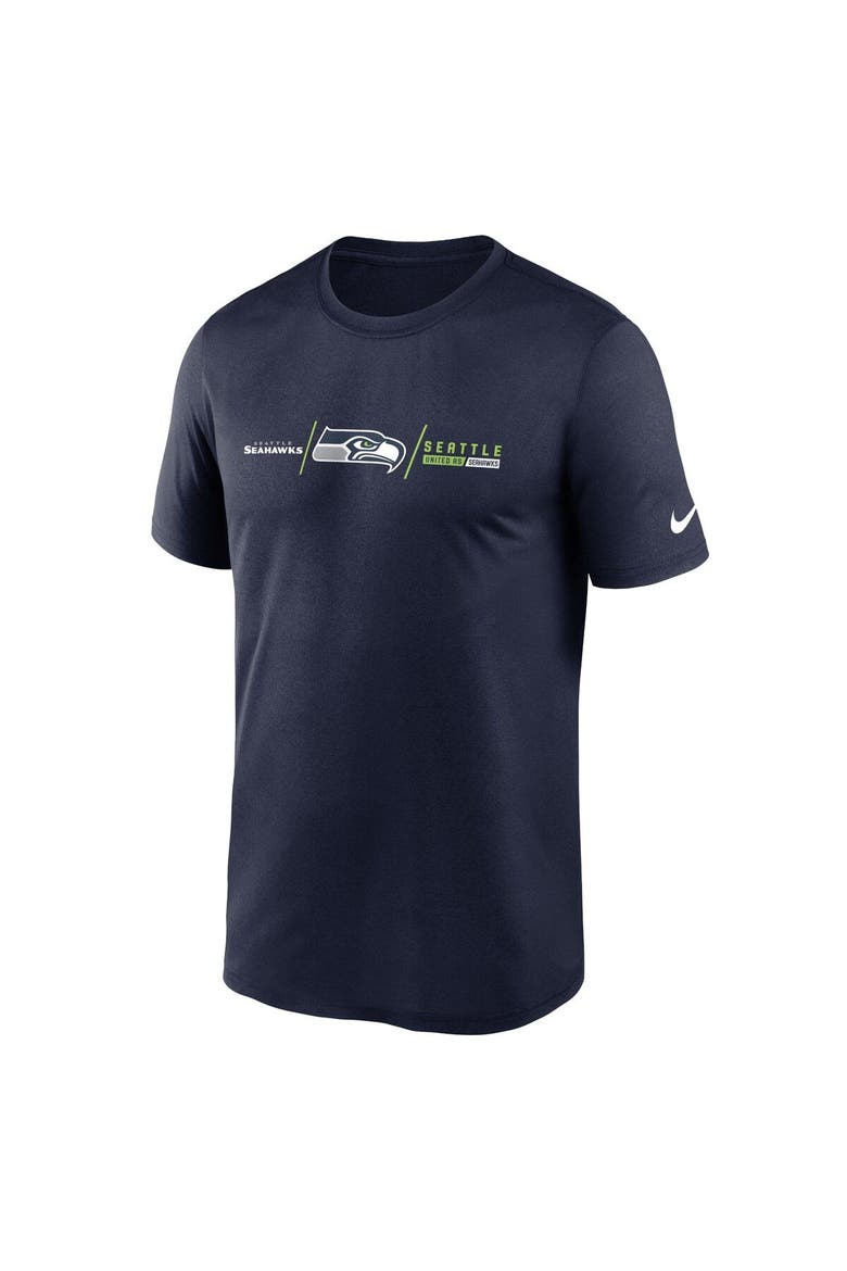 Men's Nike Navy Seattle Seahawks Horizontal Lockup Legend Performance T-Shirt, Alternate, color, Navy
