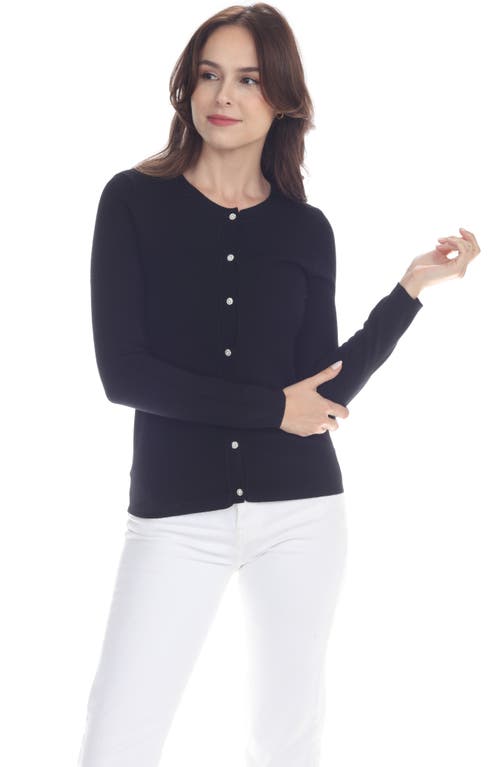 RAIN AND ROSE RAIN AND ROSE CREWNECK BUTTON-UP KNIT TOP 