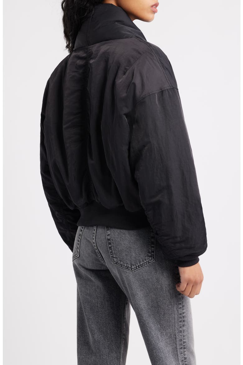 Shawl Collar Down Flight Jacket, Alternate, color, BLACK