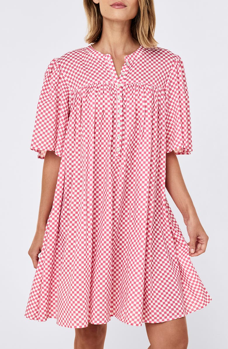 Papinelle Anais Gathered Nightie Nightgown, Alternate, color, Raspberry