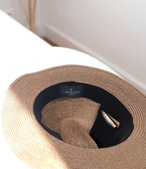 Lastelier Portofino Bronze Trimmed Straw Hat In Brown