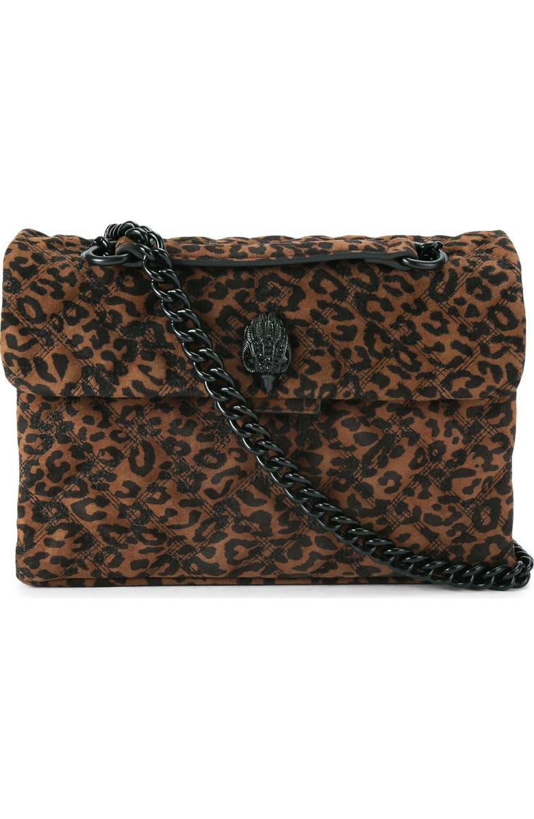 Kurt Geiger London Kensington Quilted Leather Shoulder Bag, Main, color, Open Brown