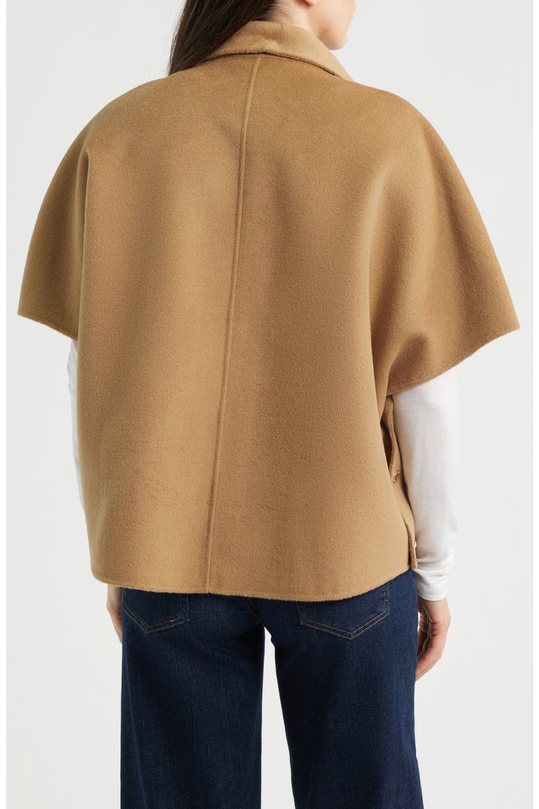 Double Face Wool Cape, Alternate, color, DARK CAMEL