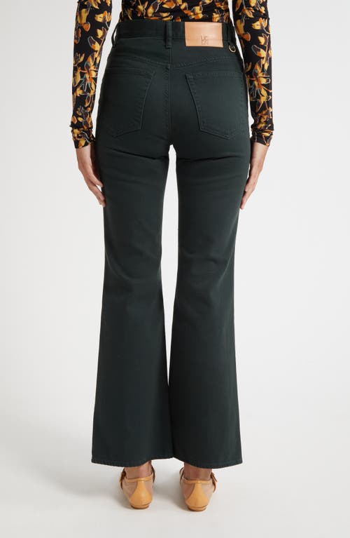 Ulla Johnson The Lou High Waist Flare Jeans In Green