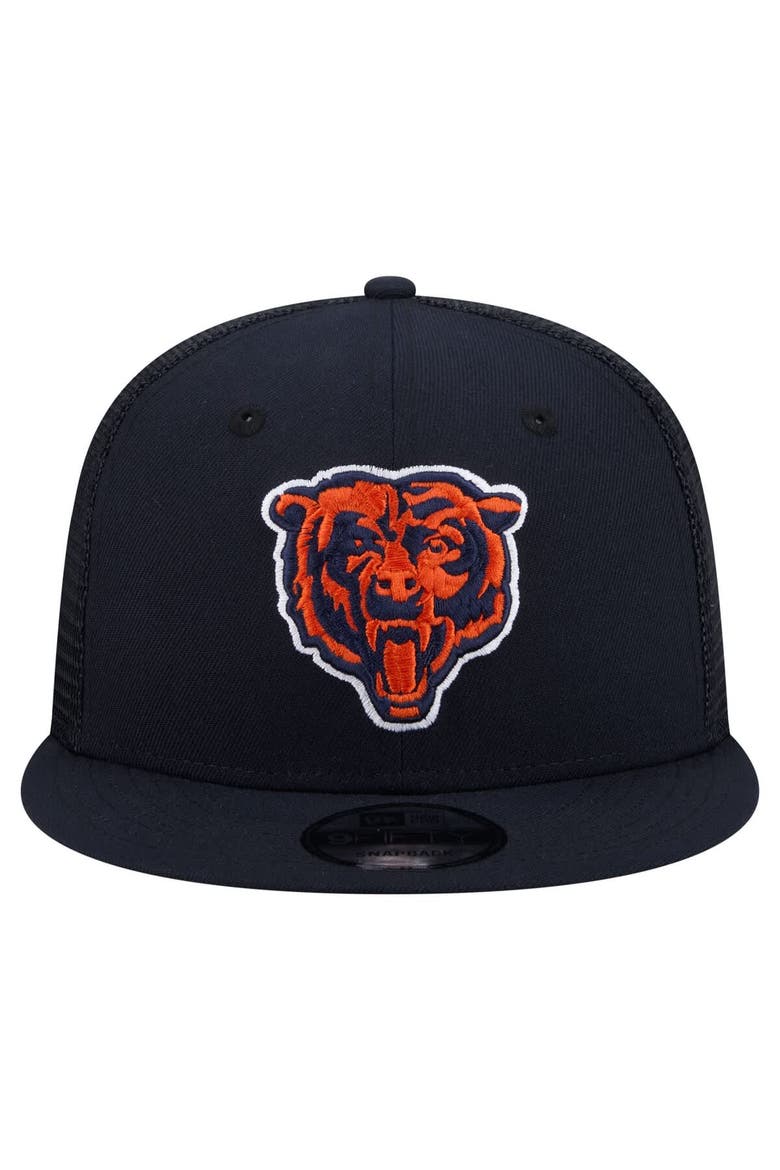 Men's New Era  Navy Chicago Bears Core Team 9FIFTY Trucker Snapback Hat, Alternate, color, Navy