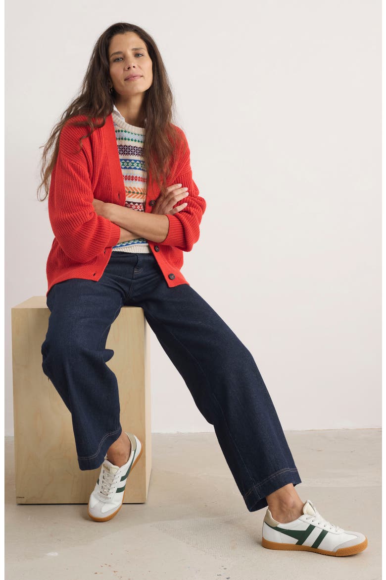 Winding Creek Oversize Organic Cotton Cardigan, Alternate, color, KNIT MELANGE TOMATO