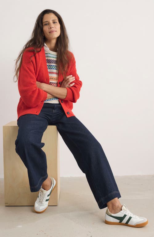 Shop Seasalt Cornwall Winding Creek Oversize Organic Cotton Cardigan In Knit Melange Tomato
