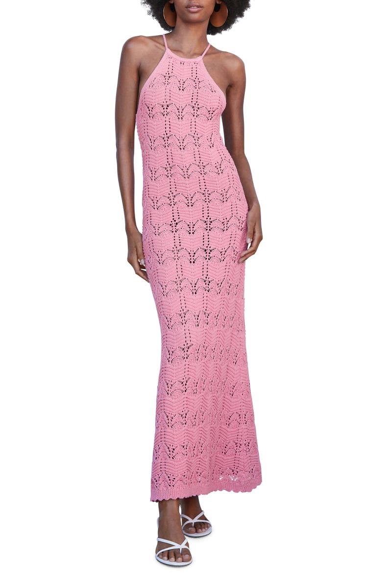 MANGO Open Knit Dress, Main, color, 