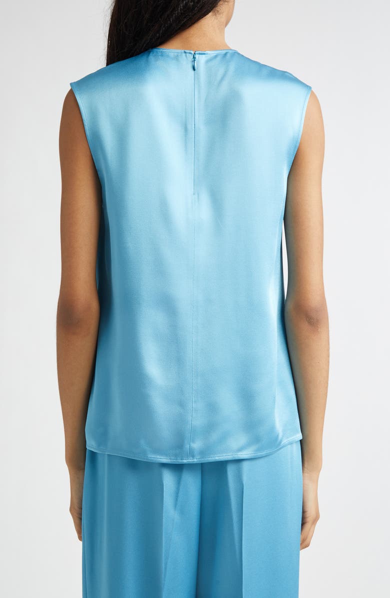 Stella McCartney Sleeveless Crepe Back Satin Top, Alternate, color, Steel Blue